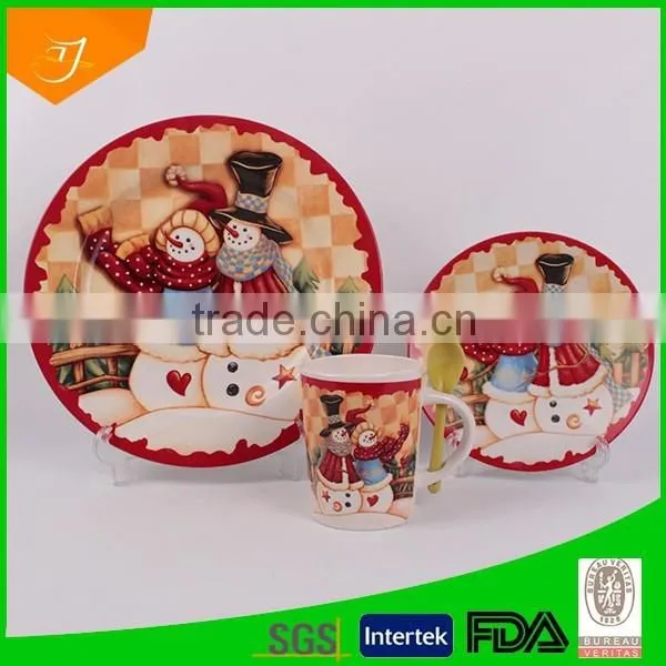 Snowman Set Ceramic,dinner Plates photo-2