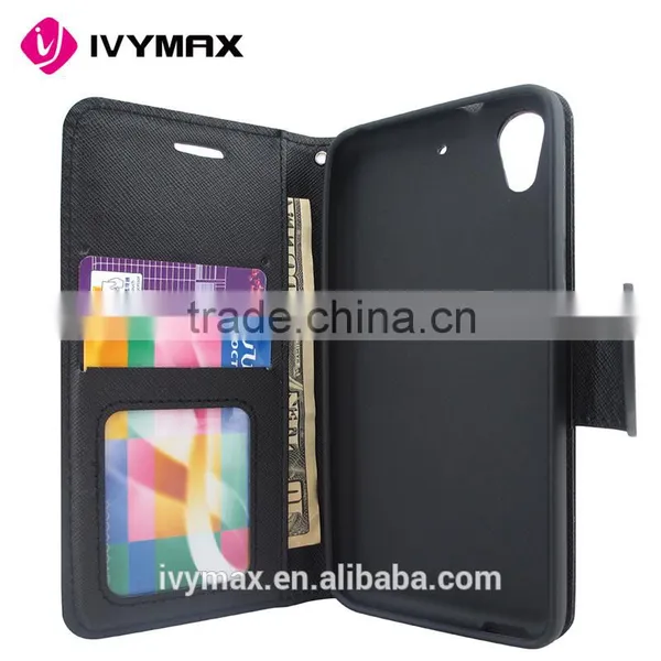 2016 Trending Products Wallet Phone Case With Wrist Strap Black Style Cover Slim Leather Case for HTC 626 photo-4
