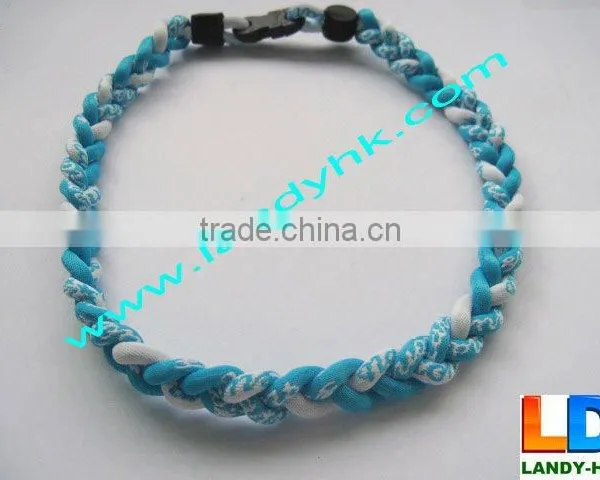 Triple Braided Silicone Titanium Pain Relief Sports Handmade Necklace photo-4