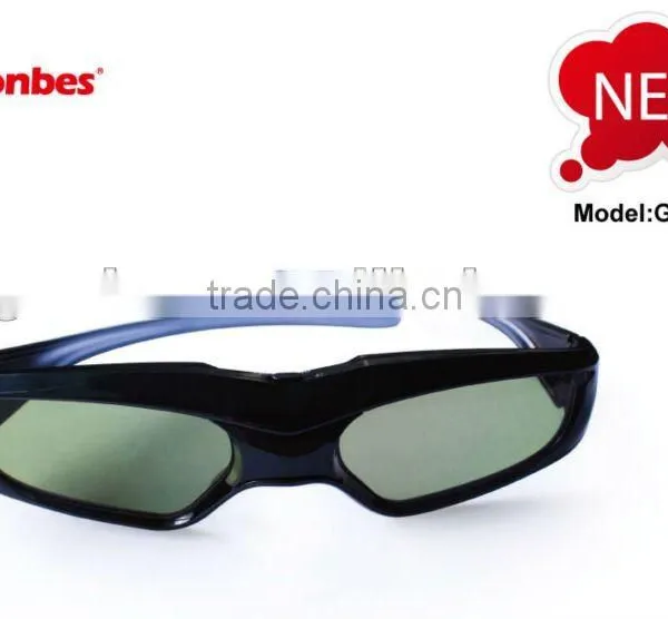 New Model!! Super Slim Universal 3D Active Shutter Glasses With IR, Bluetooth, DLP-Link Signal, Competible Price From Gonbes