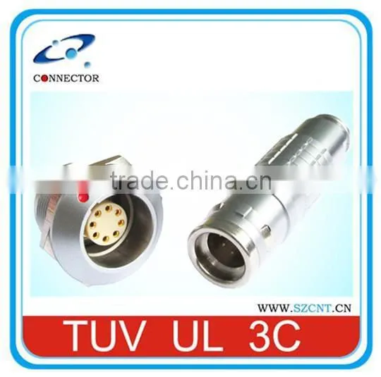 8pins Metal Push Pull 1K 2K 3K Series Watertight Self Latching Multipole Connectors With Alignment Key