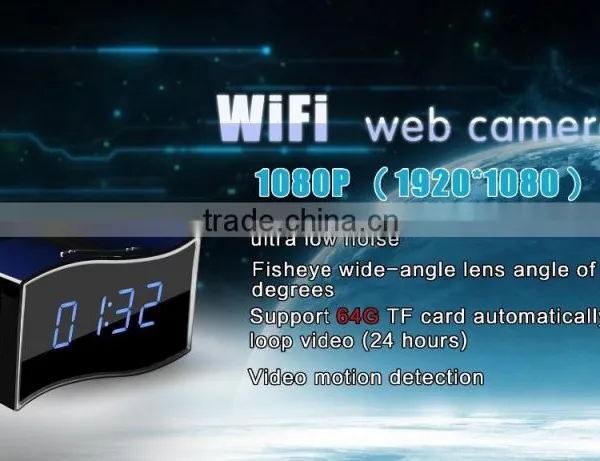 HD 1080P Wide Angle Lens Camera WIFI Clock ,New HD SPY 1080P WIFI Clock Camera photo-2