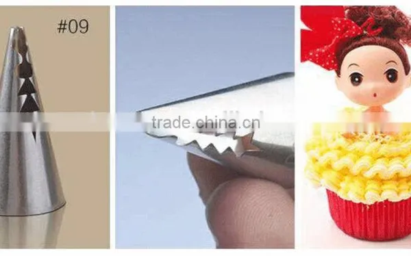 Hot Selling Wedding Cake Decorating Icing 5PCS Stainless Steel Russian Nozzles Pastry Bobbi Skirt Cake Nozzles Decoration Piping photo-4