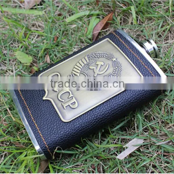 8 oz Hip Flask Stainless Steel/Russia 8 oz Hip Flagon With Leather/Hot Selas Russia 8 oz Hip Flagon photo-4