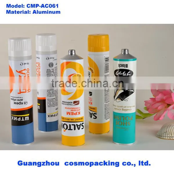 Empty Collapsible Shoes Cream Packaging Tube With Sponge Applicator