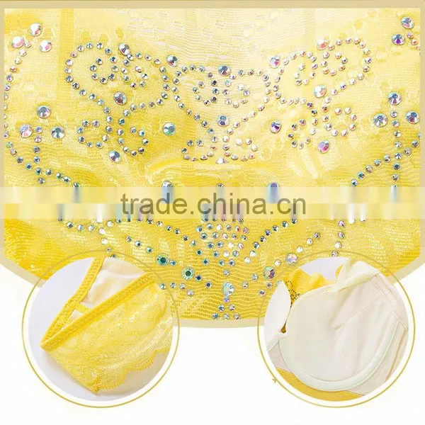 Rhinestone Decorated Full Coverage Thin Boob Tube Top Bras Women Luxury Lace Underwear Push up Cup C 34 36 38 40 Brassiere photo-6