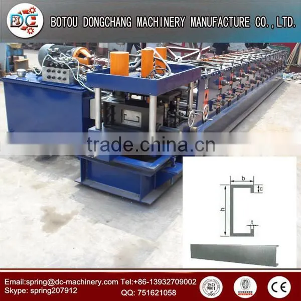Popular C U Purlin Roll Forming Machine in Steel Construction, Steel Frame Roll Former With Hole Punching