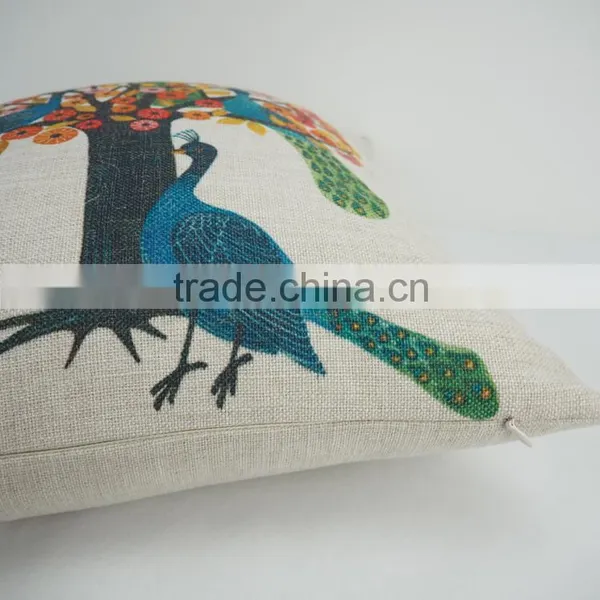 Custom Bird Design Digital Print Wholesale Pillow Case With Plain Style photo-6
