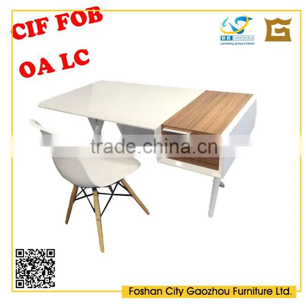 White High Gloss Simplified European Style Home Office Desk Home Furniture