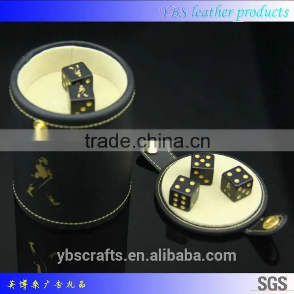 Promotional Customized Logo Leather Dice Cup Wth Lid photo-4