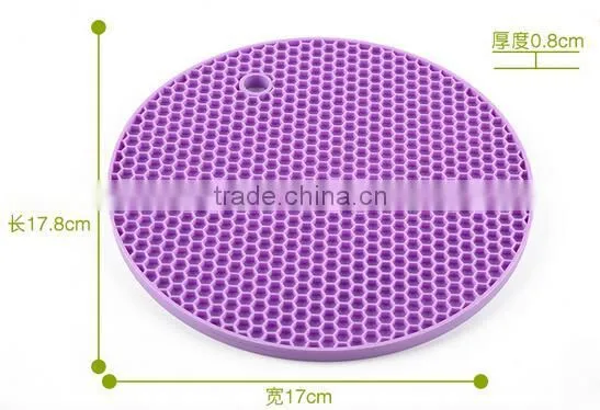 Durable Silicone Heat Resistant Mat Pot Holder Mat Trivet Multi-purpose Round photo-3