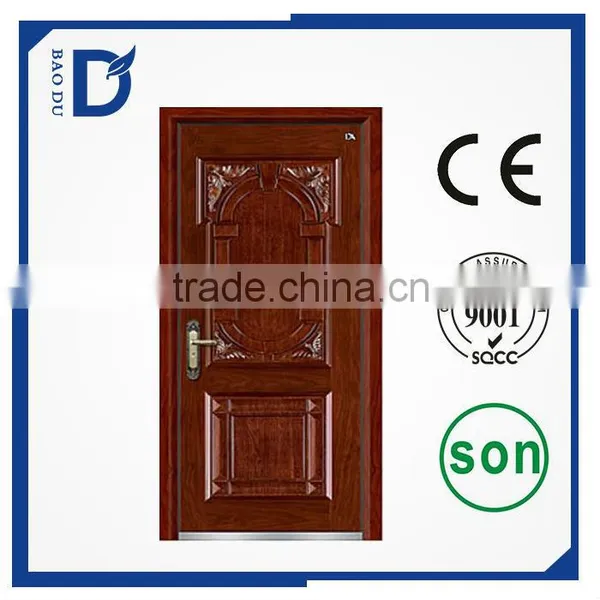 Latest Design Bullet Security Stainless Steel Wooden Mixed Structured Single Metal Armored Door photo-2