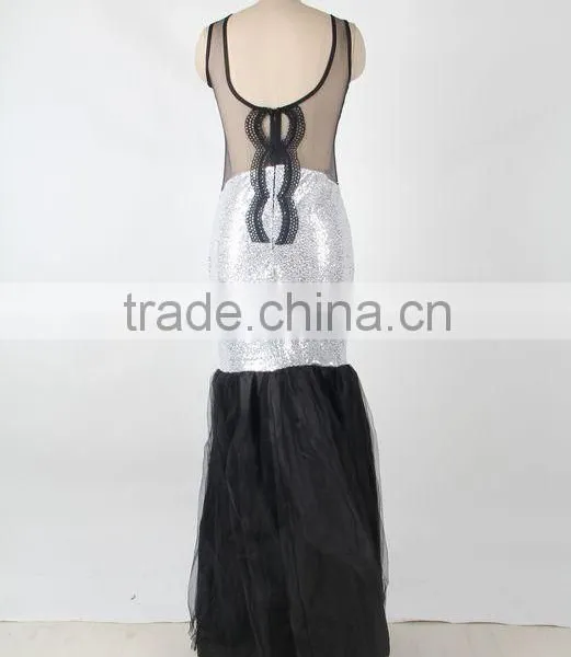 Latest Fashion 5 Colors Ready Stock Low Back Sexy Mermaid Evening Dress With Sequin photo-2