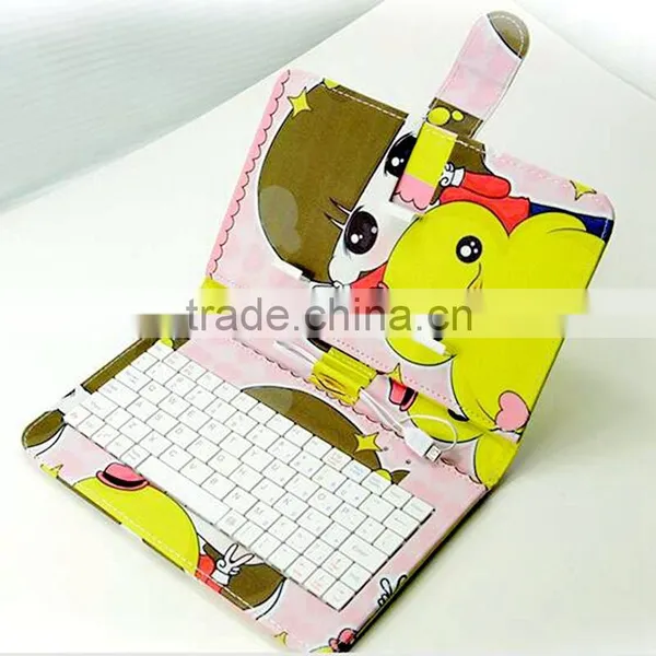 Color Print Universal pu Leather Phone Case With Keyboard for Iphone for Xiaomi Redmi mi Mione Note Pro 1 2 3 4 5 8 S A C photo-2