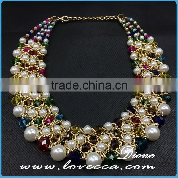 New Luxury Wedding Gift Jewelry Exaggerate Beads Fancy Gold Necklace photo-5