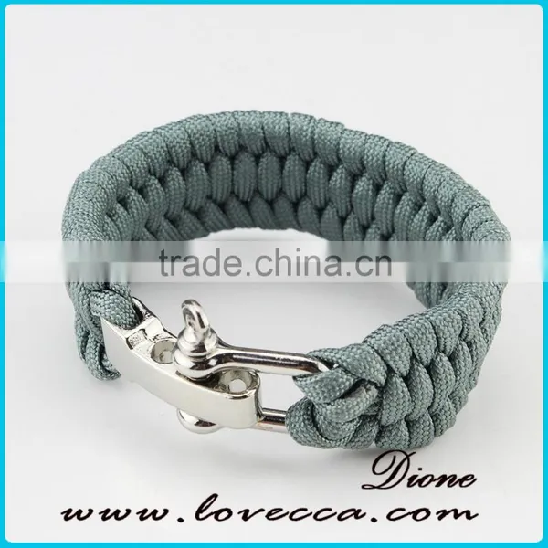 Factory Direct Sales Braided Adjustable Bowshackle Buckle Survival Paracord Bracelet photo-5