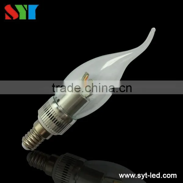LED Chandelier Bulb, Flame Tip, Dimmable E12 Candelabra Base