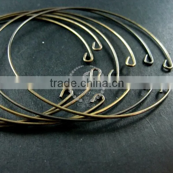 60mm Diameter 1mm Thick Vintage Style Brass Bronze Antiqued Simple Wiring Bracelet DIY Bangle Supplies 1900057 photo-2