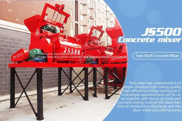 Двухвальный автоматический электрический минибетонный смеситель JS500