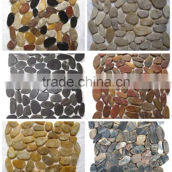 Flat River Stone Black Pebble Tile Flooring photo-2