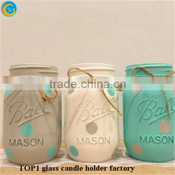 Examples of Handicrafts Glass Candle Jars With Gold Rhinestones photo-5
