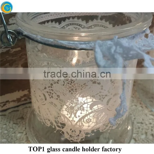 Mason Jars Lowes Glass Candle Holder With Metal Trim photo-6