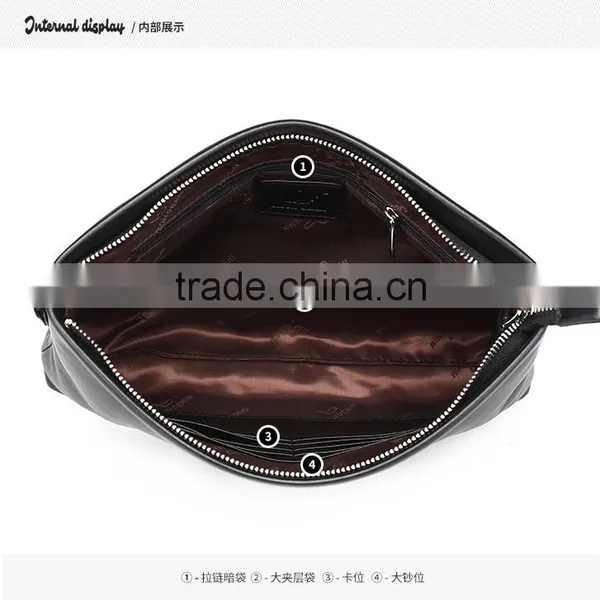 Portable Luxury Genuine Cowhide Leather Clutch Small Evening Bag photo-4