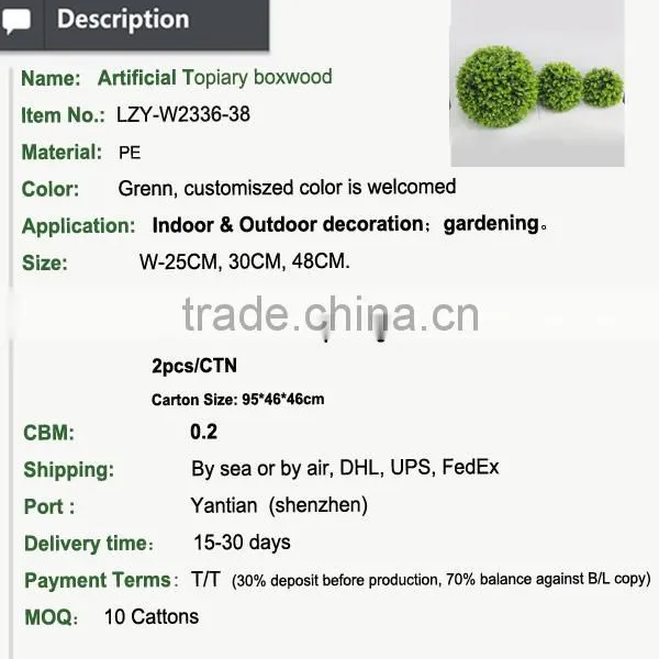 Artificial Boxwood Topiary Decorative Grass Ball for Garden photo-2