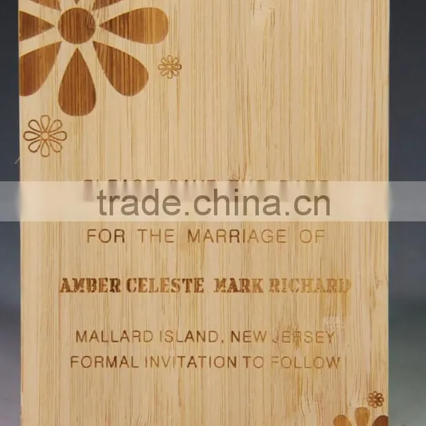 Low MOQ Bamboo Laser Engraved Save the Date Card photo-2