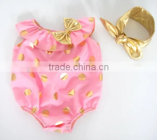 Baby Rompers Wholesale Baby Clothes,gold Polk Baby Rompers,baby Wear photo-3