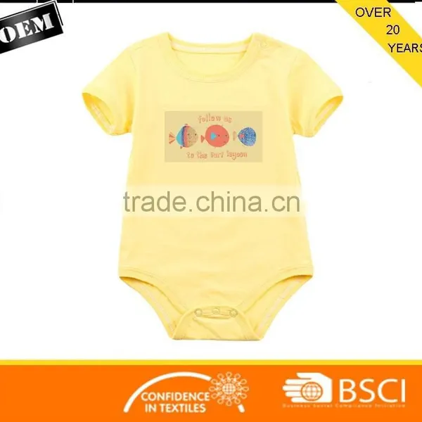 Newborn Clothes Short Sleeve Infant Product Cotton Baby Romper With Printing photo-4