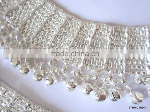 BROAD Anklets Silver Tone Payal photo-2