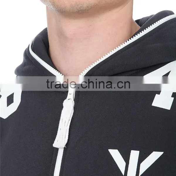 PA0046A Wholesale Cheap Black Printed Men's Jumpsuits With Hoodie photo-3