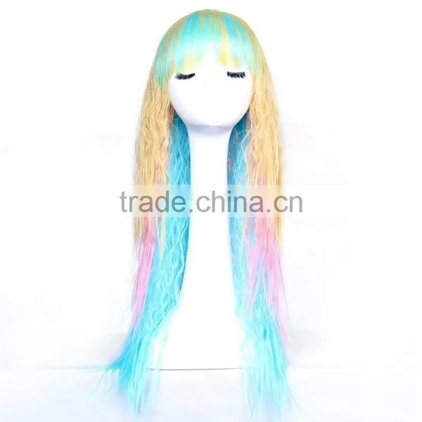 Cheap Price Stock Cosplay Wig Colorful Fantasy Women Party Halloween Wigs Wholesale photo-3