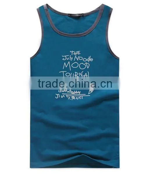 2017 New Fashion Design OEM Customized 3D Print Your Own Brand LogoSportswear 95%Cotton 5%Spandex Plain Gym Stringer Men Singlet photo-5