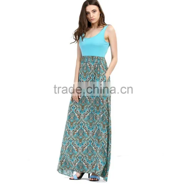 Newest Fashion Sleeveless Trend Summer Lady Floral Dress for Wholesale 2017 photo-2