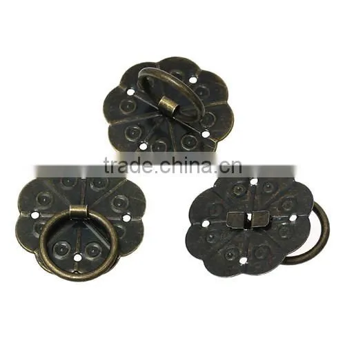 Antique Bronze Flower Jewelry Wooden Box Case Cabinet Drawer Pull Handle Knobs photo-3