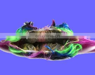 Hallowmas Masquerade Punk Mohawk Mohican Hairstyle Cockscomb Hair Wig in Purple photo-3