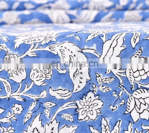 Dressmaking Sewing Fabric By Meter Indian 2017 Hand Block Cotton Fabric Crafting photo-2