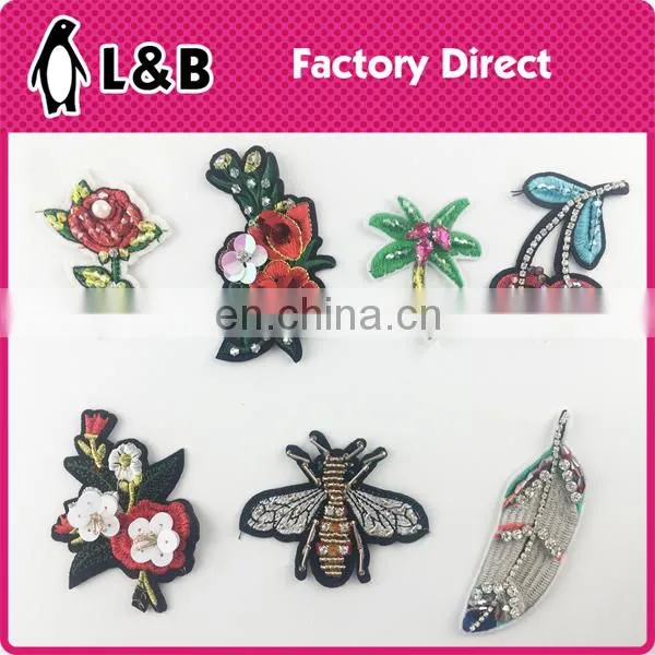 2017 Sew on Handmade Sequin Flower Beaded Patches
