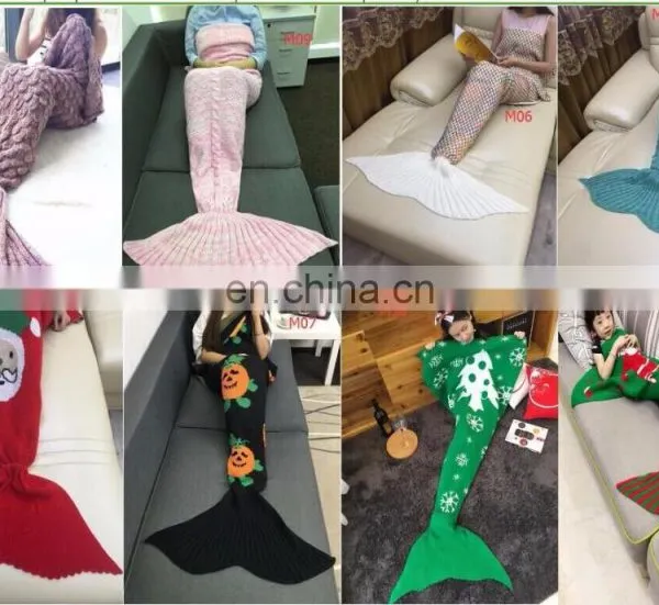 2017 Solid Colors Christmas Sales Mermaid Blanket/mermaid Tail Blanket Crochet Blankets for Winter photo-5