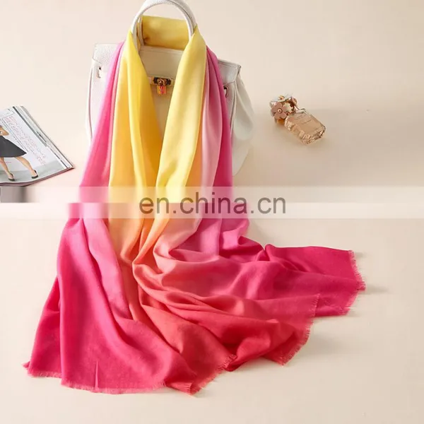 Hot Sale Multi Gradients Colors Joker Pashmina Long Wool Shawl Scarf photo-4