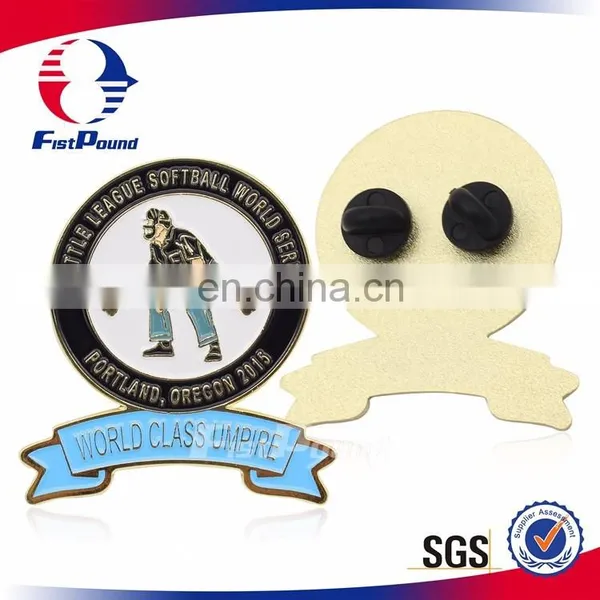 Baseball Player Off-Set Printing Lapel Pin With Spray Black photo-3