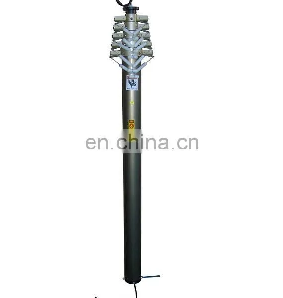 5m Silver CCTV Internal Cable Pneumatic Telescopic Mast for Security photo-2