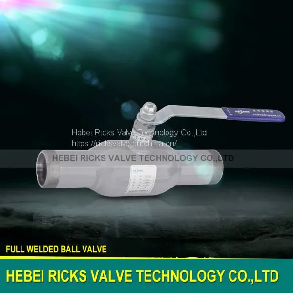 Industrial Fully Welded Ball Valve Class 150, Butt Welded Ball Valve Dimensions