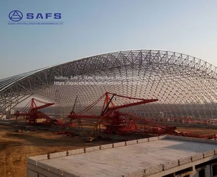Large Span Design Space Frame Steel Structural Arch Roof Design Coal Storage Shed