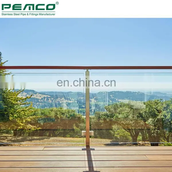 Deck Inox Square Side Mounted Glass Balustrade Balcony Stainless Steel Glass Railing Prices photo-3