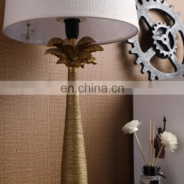 Creative Design Coconut Trees Shape Custom Cheap Bedroom Nightstand Vintage Table Lamp Resin photo-5