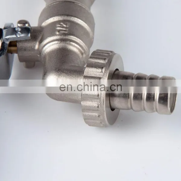 1/2 Nickel Plated Bibcock Brass Ball Hose Bibcock Tap Brass Water Plastic Tap Faucet photo-2