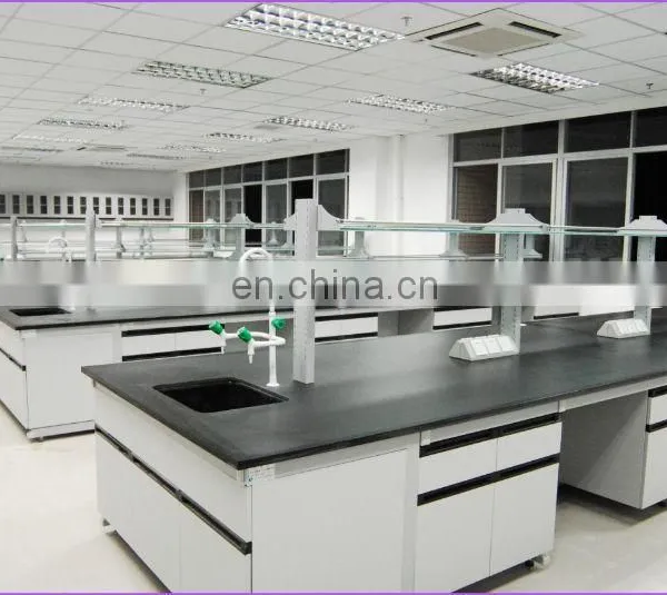 Steel Wood Lab Island Bench For University Laboratory With PVC Handle photo-3